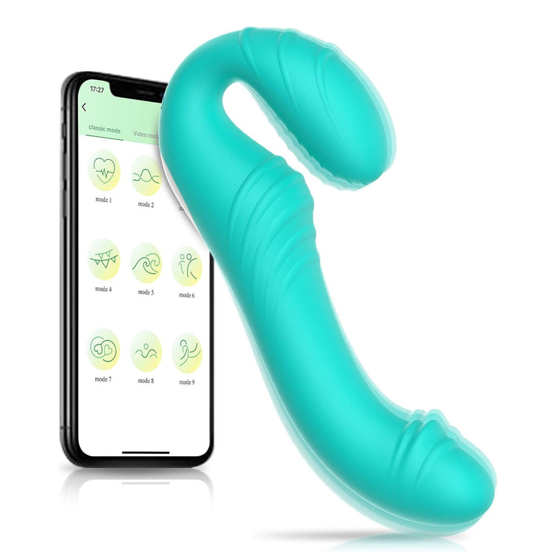 Strapless Strap-On Dildo Vibrators, Adult Sex Toys For Women,Lesbian With 9 Vibrating Modes, App Control Double Ended Vibrator, Rechargeable Clitoral Stimulator Toys For Men Couples
