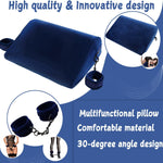 Adjustable Foam Position Pillow with Restraints ā Support Cushion for Couples (Blue)