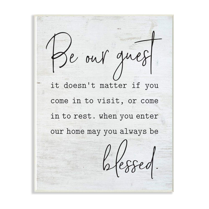 Be Our Guest Home Family Inspirational Word On Wood Texture Design Wall Plaque