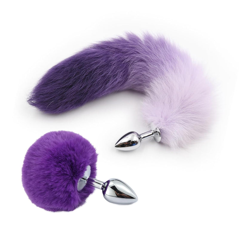 2Pcs/Sex Fox Tail Anal Sex Toys Butt Plugs Anal Plug Sex Toys For Women Man Adult Couples Anal Toys Adult Sex Toys For Couple Anal Training