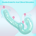 9.2" Realistic Double Ended Dildo - Flexible Silicone Strapless Strap On For Lesbian Couples, Dual Dong For Vaginal & Anal Play, Adult Sex Toys For Women(Aqua)