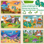 Wooden Puzzles Dinosaur Toys For Kids Ages 3-5, Set Of 5 Packs With 30-Piece,Preschool Educational Brain Teaser Toys For Boys And Girls 3-8 Years Old
