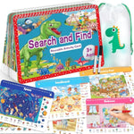 Search And Find Book For Kids Ages 4-6,3-8, Reusable Activity Pad With 24 Toddler Activities Books, Educational Toys For 3+ Year Old, Toddler Airplane Travel Essentials, Travel Toys For Kids 4-8