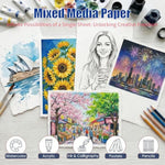 60 Sheets Deckled Edge Watercolor Paper 4x6 Inch for Mixed Media Projects