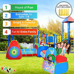 5Pc Kids Ball Pit Tents And Tunnels, Toddler Jungle Gym Play Tent With Play Crawl Tunnel Toy, For Boys Babies Infants Children, Indoor Outdoor Gift, Target Game W/ 4 Dart Balls