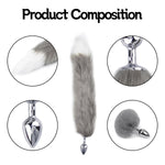 2Pcs/Sex Fox Tail Anal Sex Toys Butt Plugs Anal Plug Sex Toys For Women Man Adult Couples Anal Toys Adult Sex Toys For Couple Anal Training(Gray)