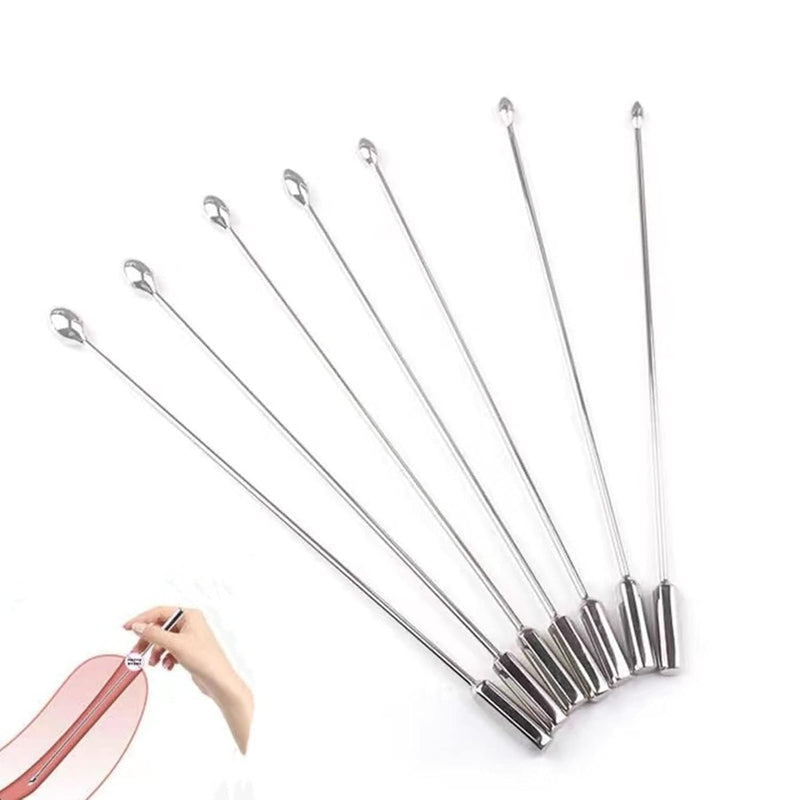 Sex Toys - Catheters & Sounds 7-Piece Set Urethral Plug Urethral Dilator Male Metal Penis Dilator Rod Urethral Obstruction Cock Expansion Masturbation Sex Toy