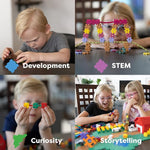 250-Piece Rainbow Interlocking Building Blocks Set for Kids Ages 5+