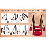 Sex Swing Sex Toys For Couples, Ceiling & Door Sex Swings With Widened Neck Lumbar Hip Pads & Adjustable Sex Straps, Bdsm Bondage Restraints Sex Toy Adult Toys For Sex Game, Holds Up To 300 Lbs, Red