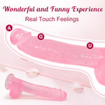 8.3'' Realistic Silicone Dildo with Suction Cup & Curved Shaft, Harness Compatible