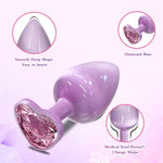 3Pcs Anal Toys Metal Butt Plug Adult Aanl Toys With Heart-Shaped Jewelry Base,G Spot Sex Toy Anal Sex Adult Toy For Beginner, Adult Sex Toys & Games (Pink)