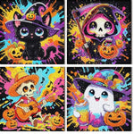 4 Pack Halloween Diamond Art Kits for Kids Ages 8-12