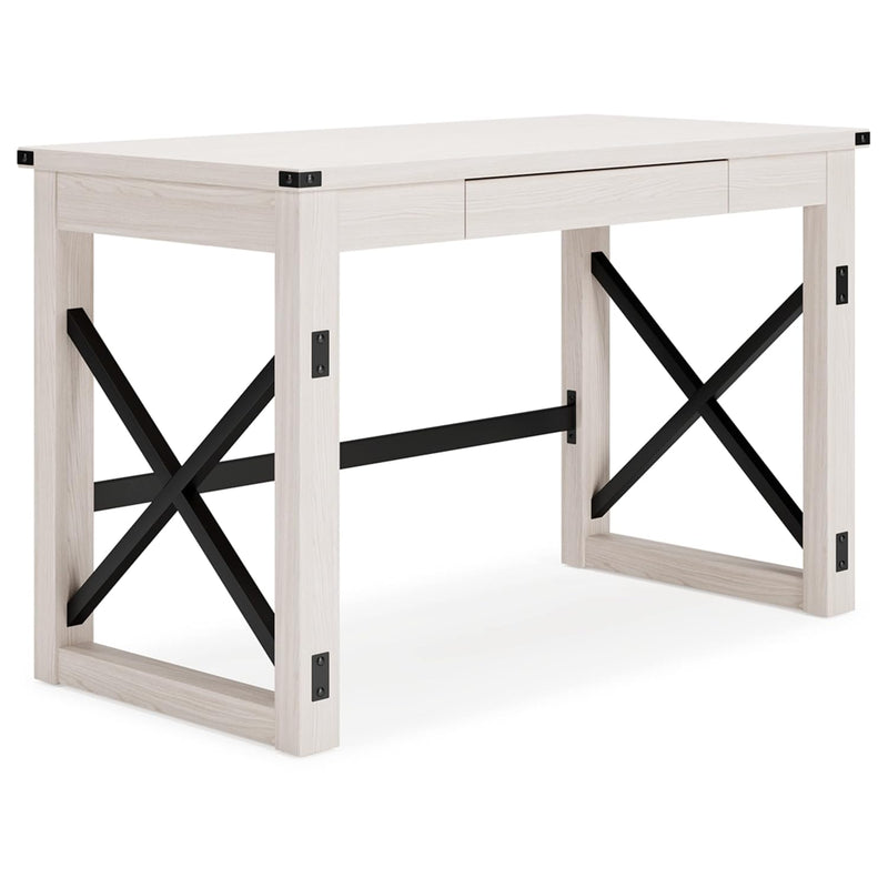 Bayflynn Modern Farmhouse Home Office Desk, Whitewash