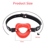 Leather Restraints Ball Mouth Plug Silicone Bondage Ball Gag Red Lips Bdsm Toys Adjustable Strap Adult Toys Silicone Restraint Slave Sm Game For Lover Couple (B4)