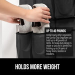 Over the Door Shoe Organizer, 24 Large Breathable Mesh Pockets, Space Saving Hanging Storage Holder, Closet Rack Hanger Holds Up to 40 lbs, Hangs on Closets for Shoes, Accessories, Black