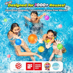 12 Pcs Reusable Water Balloons for Kids Ages 3-12, Summer Outdoor Toys