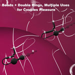 Anal Beads Butt Plug With Penis Cock Rings Adult Anal Sex Toys For Women Men, Flexible Silicone Anal Plug Prostate Massager Graduated Design Bullet G Spot Stimulor For Couples Play-Black