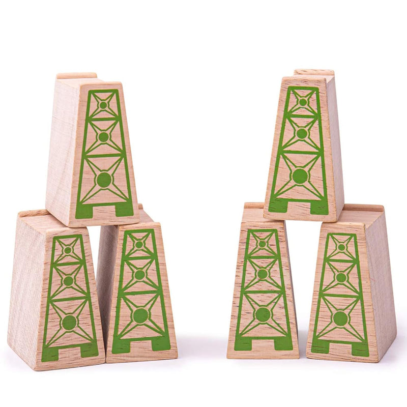 High Level Blocks (Pack Of 6) Other Major Wooden Rail Brands Are Compatible