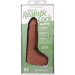 The Realistic Dildo- Squirting 9.5 Inch Ultraksyn With Removable Vac-U-Lock Suction Cup - F-Machine And Harness Compatible - For Adults Only, Caramel