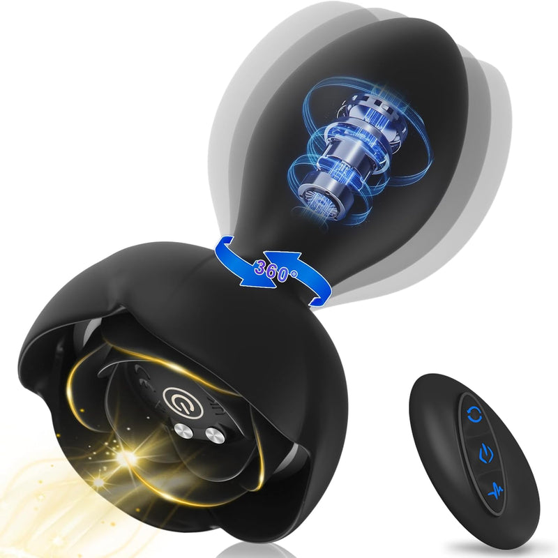 Anal Plug Vibrator Sex Toys - Vibrating Butt Plug With 11 Rotation & Vibration Modes, Rose Adult Toy For Prostate Massager Anal Play, Remote Control Vibrators For Men Women Couples