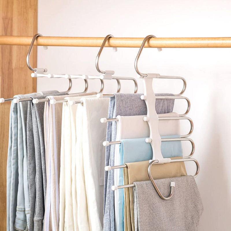 Upgrade Azeroth Pants Hangers 2 Pack Space Saving S-Type Stainless Steel,Clothes