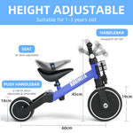 Kids Tricycle With Push Handle, Kids Push Trike For Boys Girls Toddler Bike, First Birthday Gift