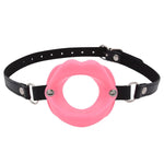 Open Mouth Gag Silicone O-Ring Gags Ball BDSM Bondage Sex Toys Adjustable Head Harness Ballgag Muzzles Restraints Adult Slave Fetish Gear for Men, Women (Pink)