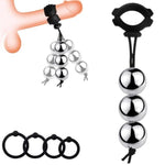 Penis Extender Stretcher Device Adjustable Weight Cock Ring Metal Physical Exercise Pennis Traction Enlargement Extension Adult Sex Toys Effective Penile Enlargement Stretching Training Kit Black