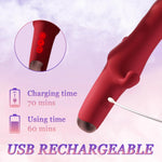 3-in-1 G-Spot Rabbit Vibrator – Waterproof, Rechargeable & Realistic for Pleasure