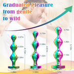 Metal Anal Beads Set: 3 Graduated Stainless Steel Butt Plugs for Prostate Massage