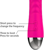 Silent G-Spot Vibrator Dildo with 10 Modes, Soft Waterproof Massager for Women