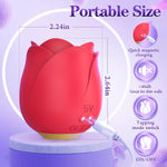 2-in-1 Flapping Rose Vibrator for Women, 9 Tapping & Sucking G-Spot & Clitoral Stimulator