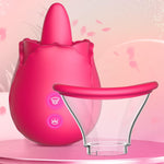 2-in-1 Rose Vibrator – Licking & Suction Stimulator for Clitoral & Nipple Pleasure