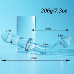 Small Crystal Glass Double-Ended Curved Anal Plug for Beginners & Couples