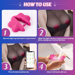 Vibrating Nipple Clamps for Women | 10 Vibration Modes | Adjustable BDSM Toy
