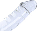 Large Clear Glass Double-Ended Dildo | Dual-Sided Crystal Wand for G-Spot Pleasure