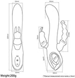 3-in-1 Waterproof Silicone Rabbit & Anal Vibrator with 10 Modes for Women & Couples