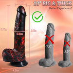 10” Realistic Thrusting Dildo with Vibrations for G-Spot & Anal Stimulation