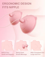 10 Brush Heads Wearable Nipple Stimulator with 10 Rotating Modes for Women