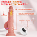 Thrusting Heated Dildo Vibrator – Realistic Silicone with Licking & Rabbit Stimulator