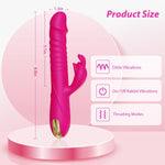 Thrusting Rabbit Vibrator with 10 Modes & Clitoral Stimulator for Women & Couples