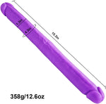 Fantasy Purple 15.3" Double-Ended Silicone Dildo with Veins & Glans for Couples