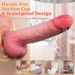 Thrusting Dildo Vibrator - 10.5" Realistic Suction Cup Toy with 7 Thrust & 10 Vibe