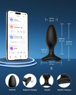 1.5" Vibrating Silicone Butt Plug with Remote, Rechargeable, Waterproof for Couples