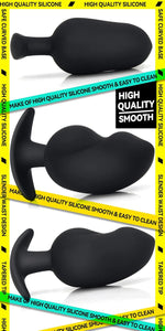 Silicone Anal Plug for Comfortable Long-Term Wear, Curved Base, 5.35"x2.16"