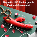 4-in-1 Thrusting Dildo Vibrator – G-Spot, Clitoral, Tongue & Nipple Stimulator