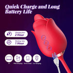 4-in-1 G-Spot Vibrator – Rose Dildo with 10 Modes for Clitoral & Anal Stimulation