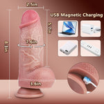 Thrusting 2.5" Silicone Dildo with Suction Cup, Remote Control, Heated & 10 Modes