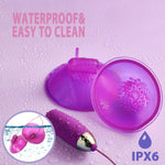 Vibrating Nipple & Clitoral Toy with 10 Vibration & Licking Modes, Rechargeable