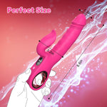 Thrusting Rabbit Vibrator with LCD Display – 7 Vibration & Thrust Modes, G-Spot & Clitoral Stimulator, Adult Sex Toy for Women & Couples (Rose)